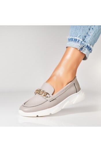 Joana Women's Casual Shoes Grey Made of Eula Ecological Leather