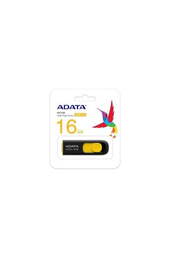 Adata Uv128 16gb Usb 3.0 Retractable Capless Flash Drive, Yellow (AUV128-16G-RBY)
