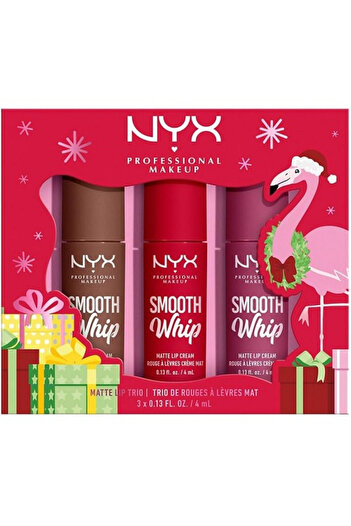 NYX Sada 3 Rujuri de buze lichide, NYX, Smooth Whip Matte Lip Trio, 3 x 4 ml