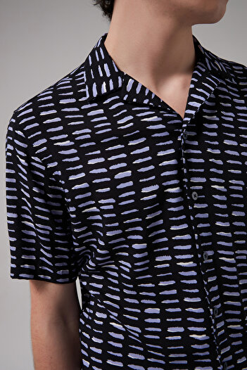 Tween Relaxed Fit Lila %100 Viskon Gömlek