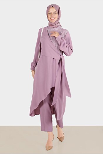Alvina LOCATED DUAL PANT WITH TIE DETAILSET 30283