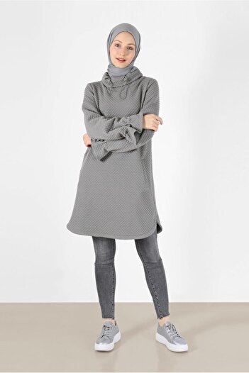 Alvina QUILTED PATTERN TUNIC WITH ELASTIC CUFFS 42372