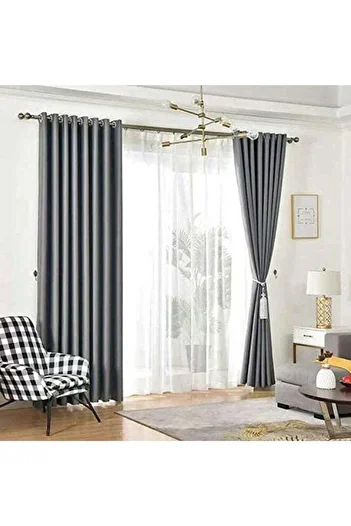 COOYA 2-pack blackout curtains, sun protection, heat insulation, noise reduction, 150x270cm, dark grey