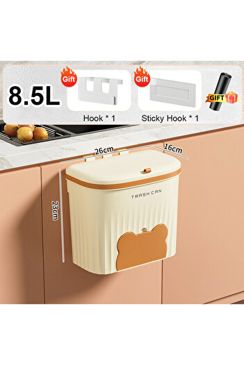 Choice Yellow 8.5L 8.5/12L Kitchen Wastebasket Wall Mounted Trash Can With Lid Bathroom Trash Bin Garbage C