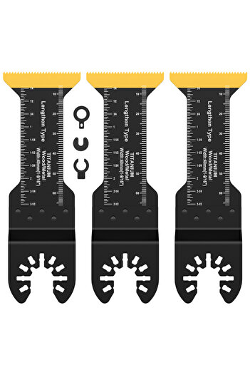 Choice 3PCS 3Pcs Extra-Long Oscillating Saw Blade Set Titanium Bi-Metal Multifunctional Oscillating Multito