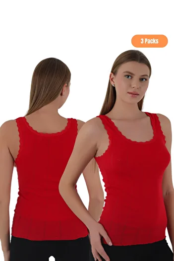 CNT Women's 100% Cotton 3-Piece Jacquard Undershirt
