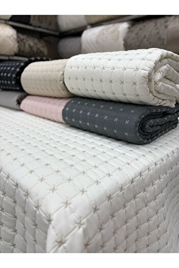 FİBELLA HOME COLLECTİON Tek Kişilik Kapitoneli Yatak Örtüsü Takımı - Pike Takımı - Bej