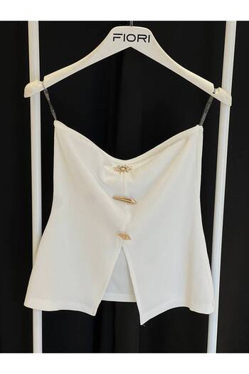 Fiori Strapless Blouse with Draped Sun Accessories