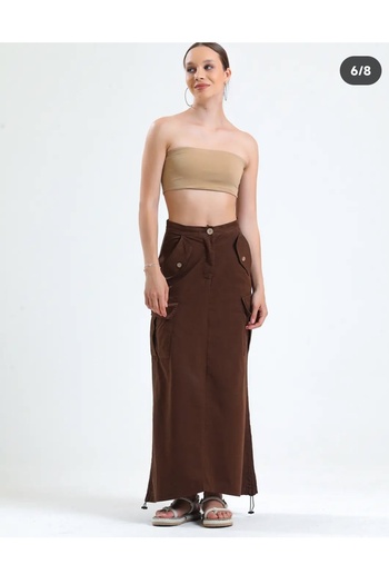 couis Very Detailed Lycra Linen Skirt