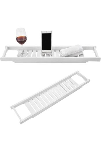 Generic PVC Bathtub Shelf Tray - Waterproof Bathroom Storage Rack for Bath Essentials Organization