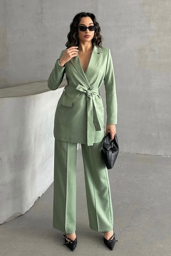 MD trend Women's Oversize Blazer and Straight Pants Set