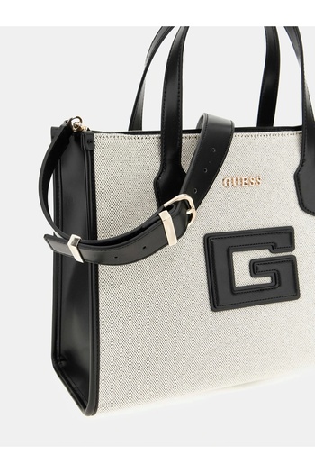Guess G Status 2 Compartment Tote Women's Black Handbag Hwwg9198220-Ntb
