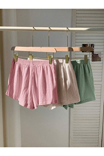 trendgar 3-Pack Muslin Women's Woven Mini Shorts