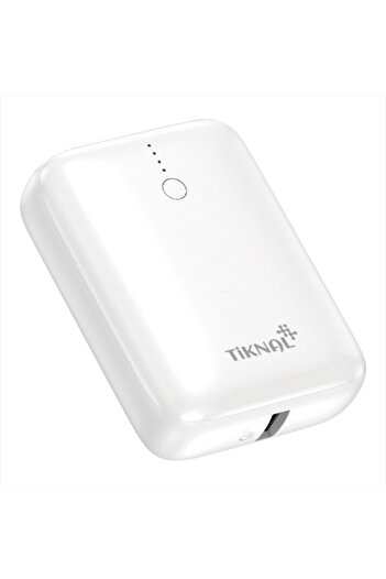 Tiknal 10000mAh Power Bank | 22.5W Fast Charging | PD USB-C + USB-A | Compact & Reliable | White