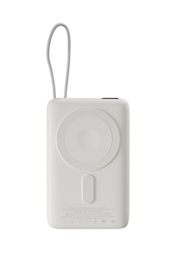 Jeebel | 10000mAh Magsafe Wireless Power Bank | USB-C Port & Built-in USB-C Cable 22.5W | White