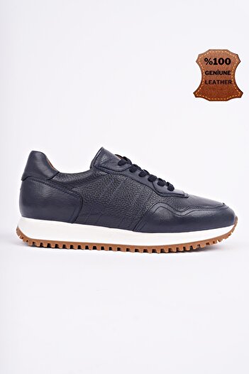 MUGGO Harwil Thick Sole Lace-Up Genuine Leather Men's Casual Sneaker Sports Shoes