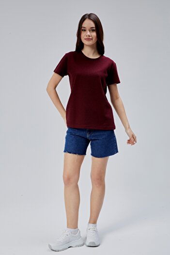 M MOONCOVER Mooncover Women's T-Shirt Textured Basic – Burgundy