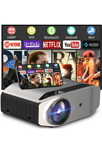 Datazone Full HD Projector, WiFi and Bluetooth Smart Projector, 3800L Compatible with iOS iPhone, Android