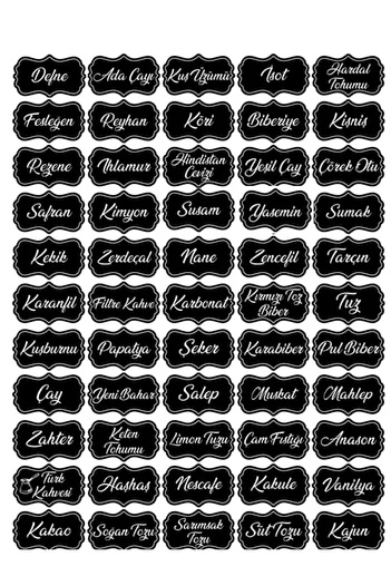 Carat Home 59 Pieces Spice Label Jar Sticker Waterproof