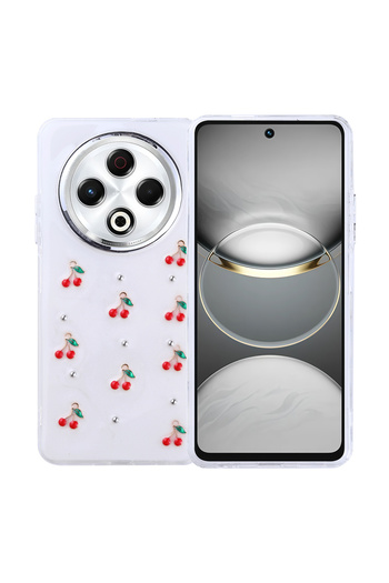 Nezih Case Tecno Spark 30 Compatible Airbag Design Silvery Transparent Patterned Cover Case
