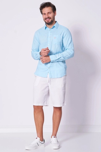Guess Men's Blue Foldable Sleeve Shirt