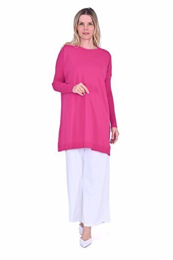 Invee Fuchsia 6976 Model Knitwear Tunic