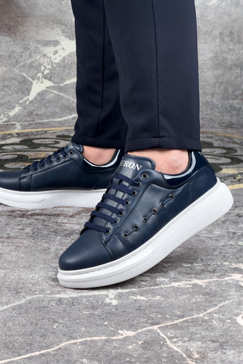 sauron Mcqueen Style Navy Blue Orthopedic Sneaker - Lightweight and Flexible, White Sole Casual Sports Shoes Meq2
