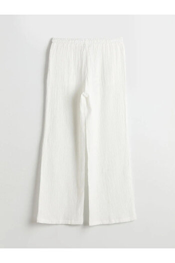 LC Waikiki Lcw Vision Ecru Elastic Waist Textured Women's Trousers