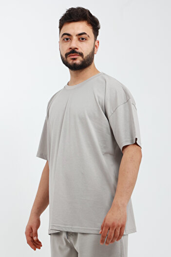 OXVİN Ανδρικό 100% βαμβακερό πλεκτό T-Shirt OVERSIZED (RELAXED FIT)