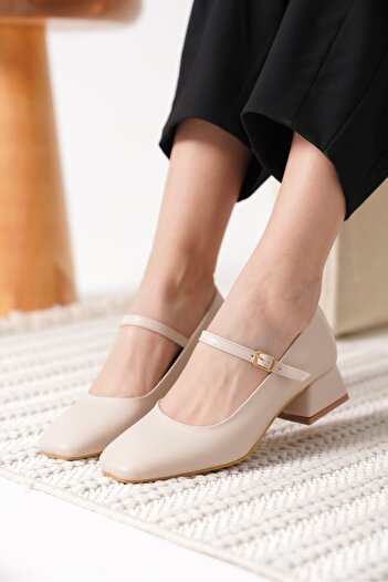 EMOYRA Edna Women's Beige Heeled Shoes
