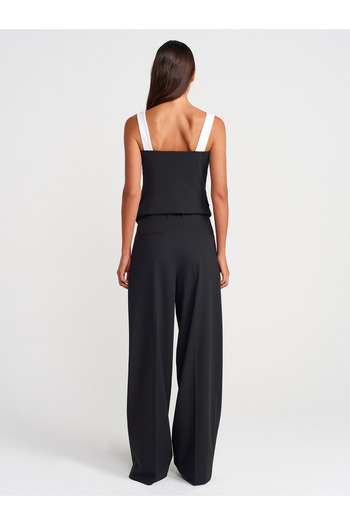 Dilvin 71646 Trousers with Pens Detail-Black