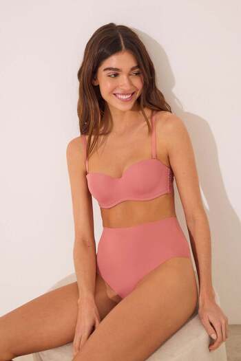 Women'secret Classic pink microfibre high panty