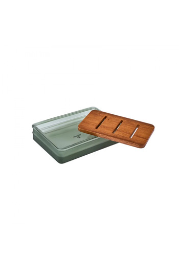 Karaca Abiete Glass Tray Bathroom Accessories Green Multi