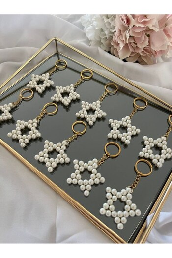 TÜTÜ AKSESUAR Wedding, Engagement, Henna, Wedding, Circumcision Gifts (Keychain Only) 50 Pcs Pearl Keychain