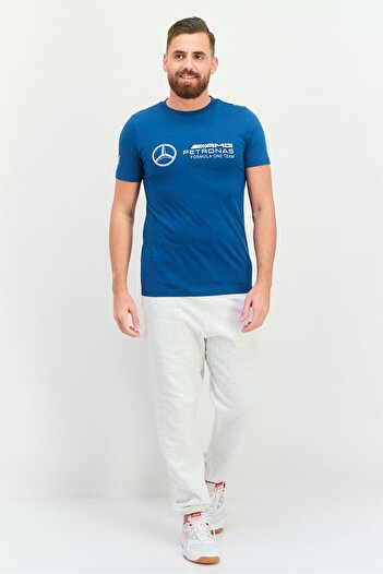 Puma Men AMG Petronas Sportswear Fit Short Sleeves Outdoor T-shirt, Teal Blue