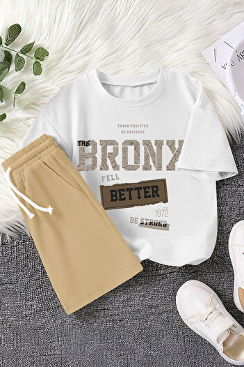 MYADA New Season Bronx Fell Better Written Printed 2-Piece Children's Suit 22498
