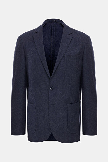 W Collection MAVİ DÜĞMELİ YÜN CEKET