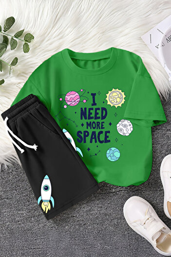 MYADA I Need More Space Planets Printed Children's Suit 22452