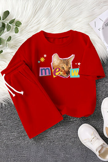 MYADA New Season Kitten Printed 2-Piece Children's Set 23396