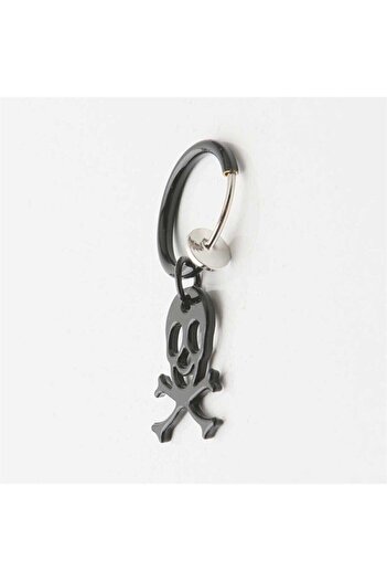 hazalshop Skull Designed Black Color Stainless Men's Steel Earring (single) Ekp326