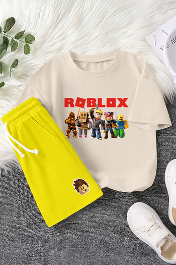 MYADA Premium Fun Roblox Printed Colorful 2-Piece Children's Set 23407