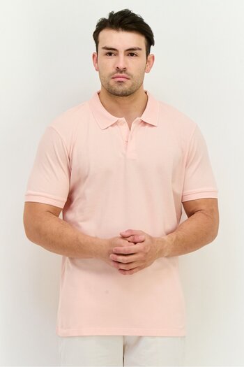 Riders by Lee Men Regular Fit Solid Short Sleeves Polo Shirt, Light Pink