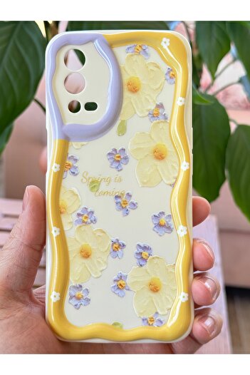 Fibaks Oppo A55 4g Case Designed Patterned Camera Protection Daisy Flower Color Silicone Cover