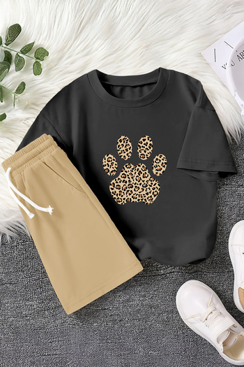 MYADA New Season Patterned Paw Printed 2-Piece Children's Set 23456