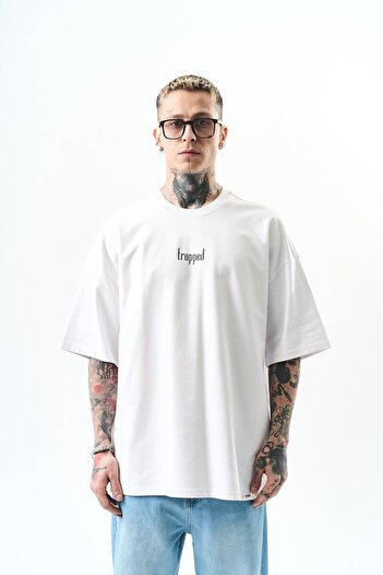 Respire Ανδρικό μπλουζάκι με στάμπα Oversize Λευκό