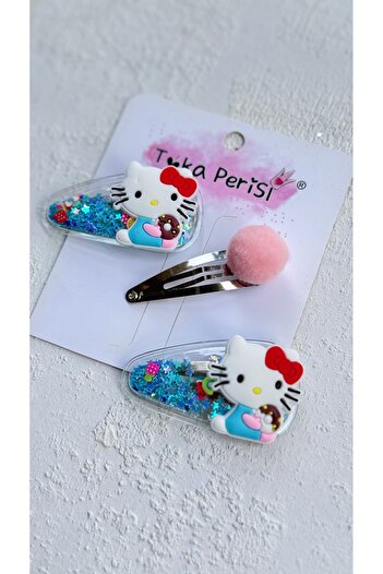 Toka Perisi Set de 3 catarame cu închidere rapidă Blue Transparent Jelly Hello Kitty