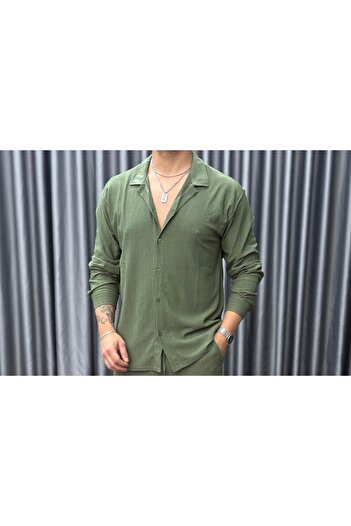 Ferhatlı Bürümcük Crinkle Fabric Summer Lycra Unisex Women's Men's Long Sleeve Shirt
