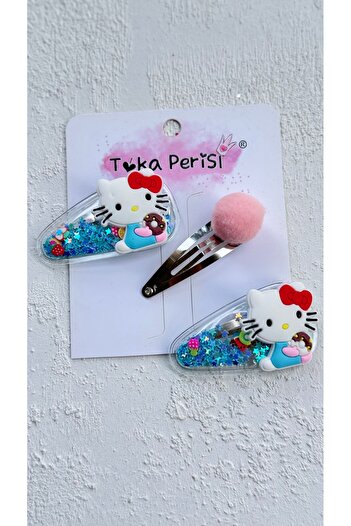 Toka Perisi Set de 3 catarame cu închidere rapidă Blue Transparent Jelly Hello Kitty