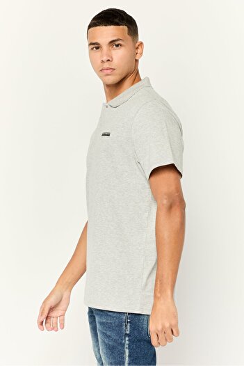 NORTHLAND Men Regular Fit Brand Logo Short Sleeves Polo Shirt, Grey