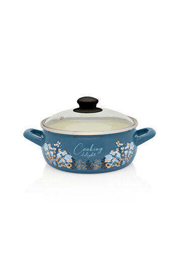 Metalac 1.5l saucepan with glass lid Cooking Delight Metalac, enamel, 16cm, 1.5l